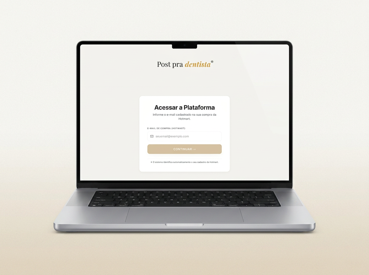 Plataforma Post Pra Dentista® em um notebook