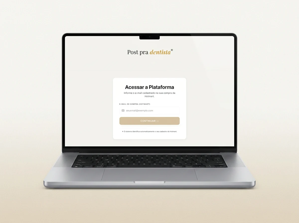 Plataforma Post Pra Dentista® em um notebook
