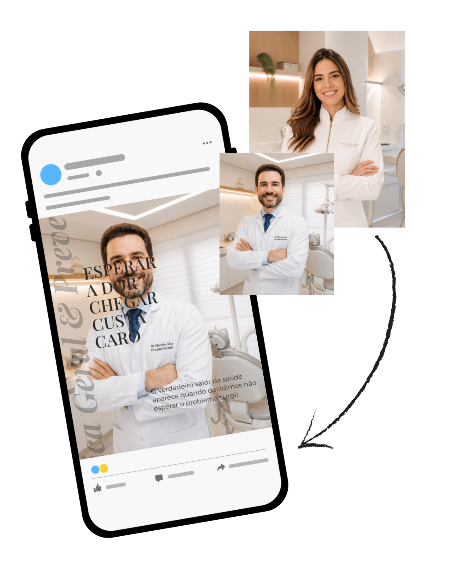 Mockup com fotos próprias do dentista