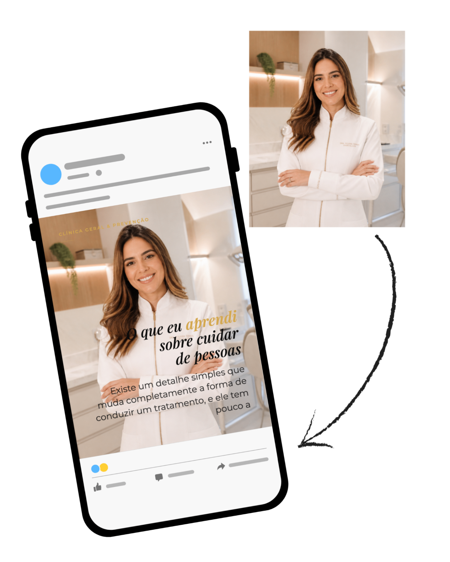 Mockup com fotos próprias do dentista